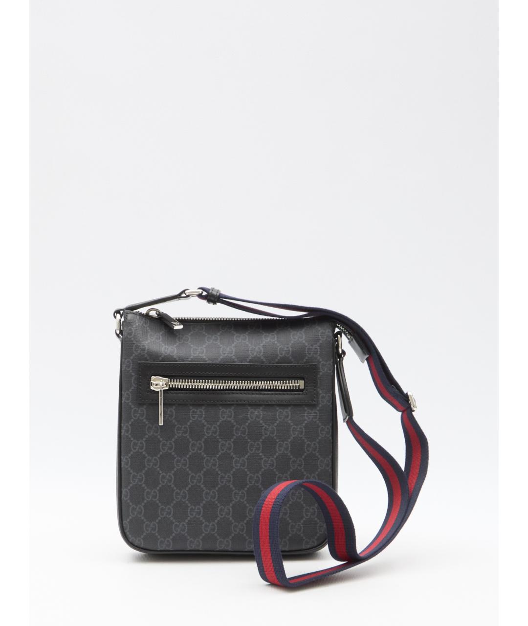 GUCCI Черная сумка на плечо из канвы, фото 5