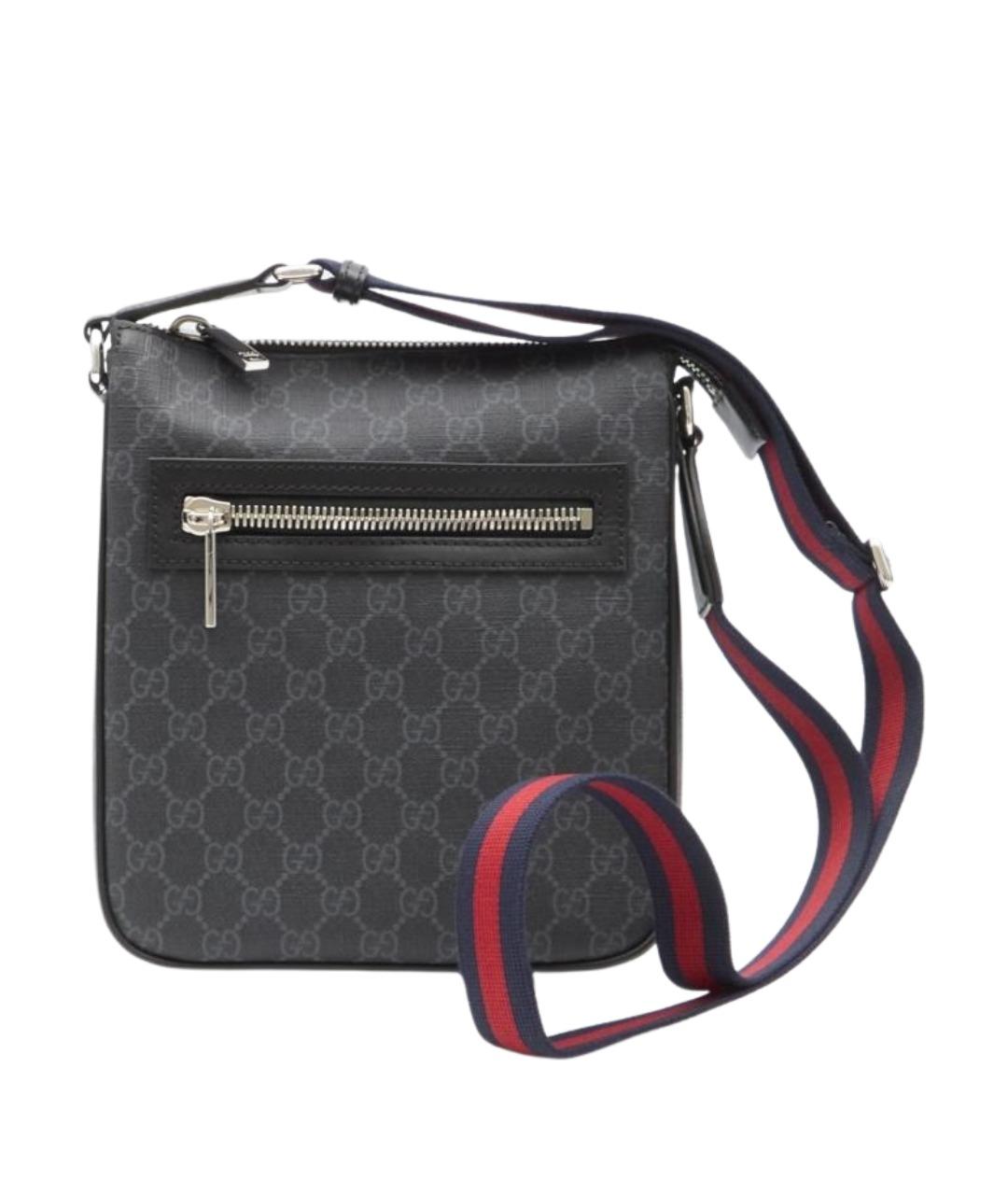 GUCCI Черная сумка на плечо из канвы, фото 1