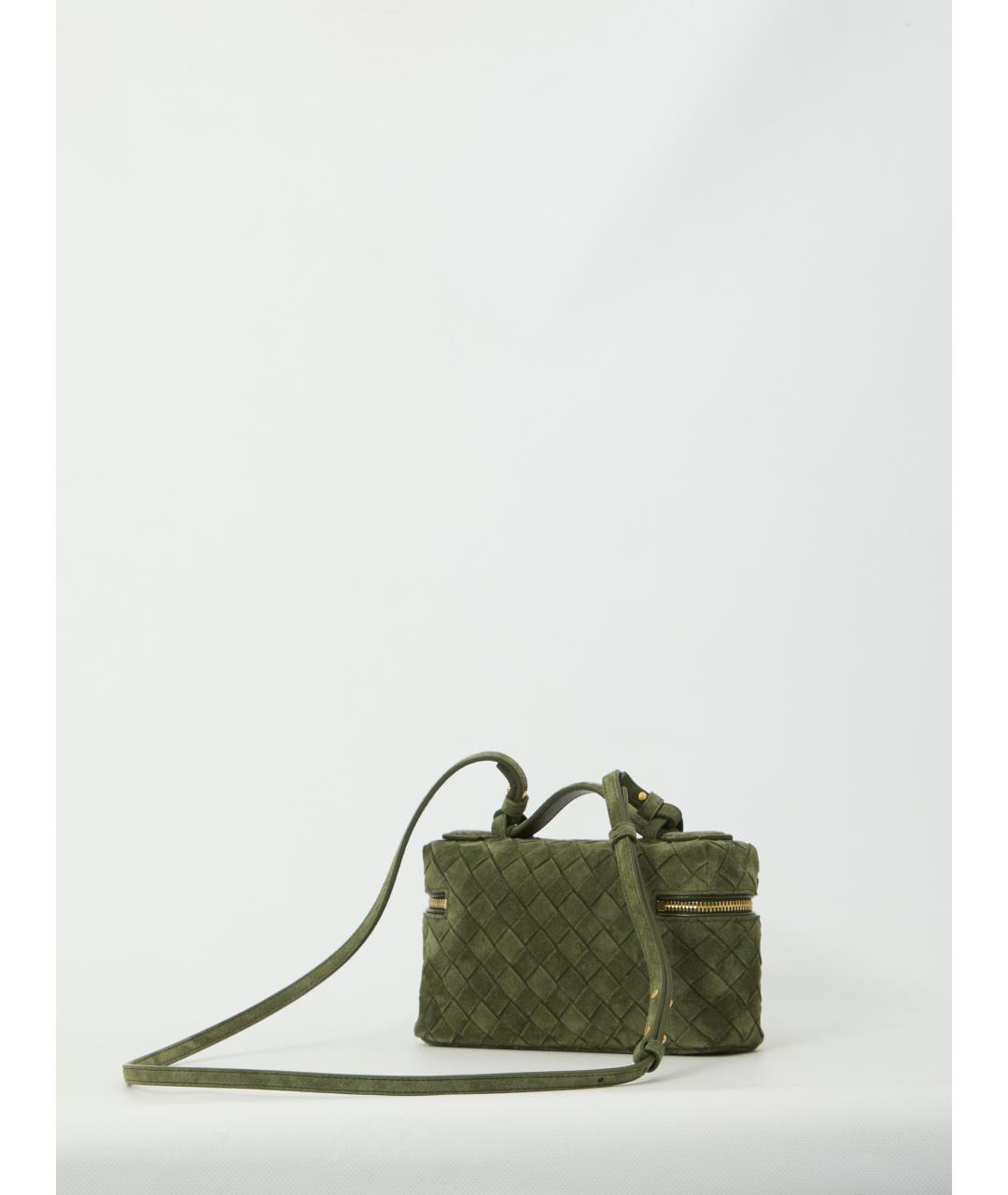 BOTTEGA VENETA Зеленая замшевая сумка через плечо, фото 2