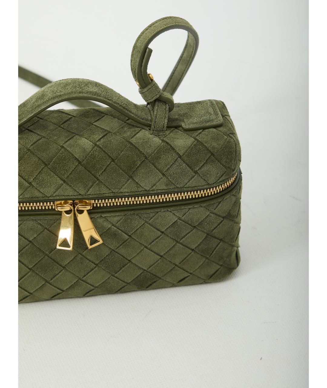 BOTTEGA VENETA Зеленая замшевая сумка через плечо, фото 4