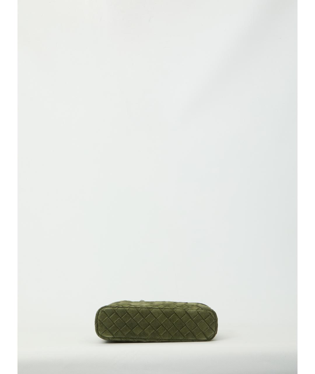 BOTTEGA VENETA Зеленая замшевая сумка через плечо, фото 3