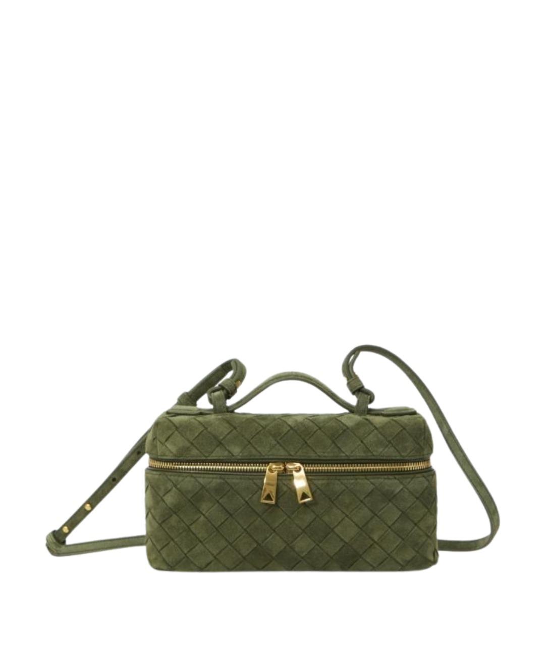 BOTTEGA VENETA Зеленая замшевая сумка через плечо, фото 1