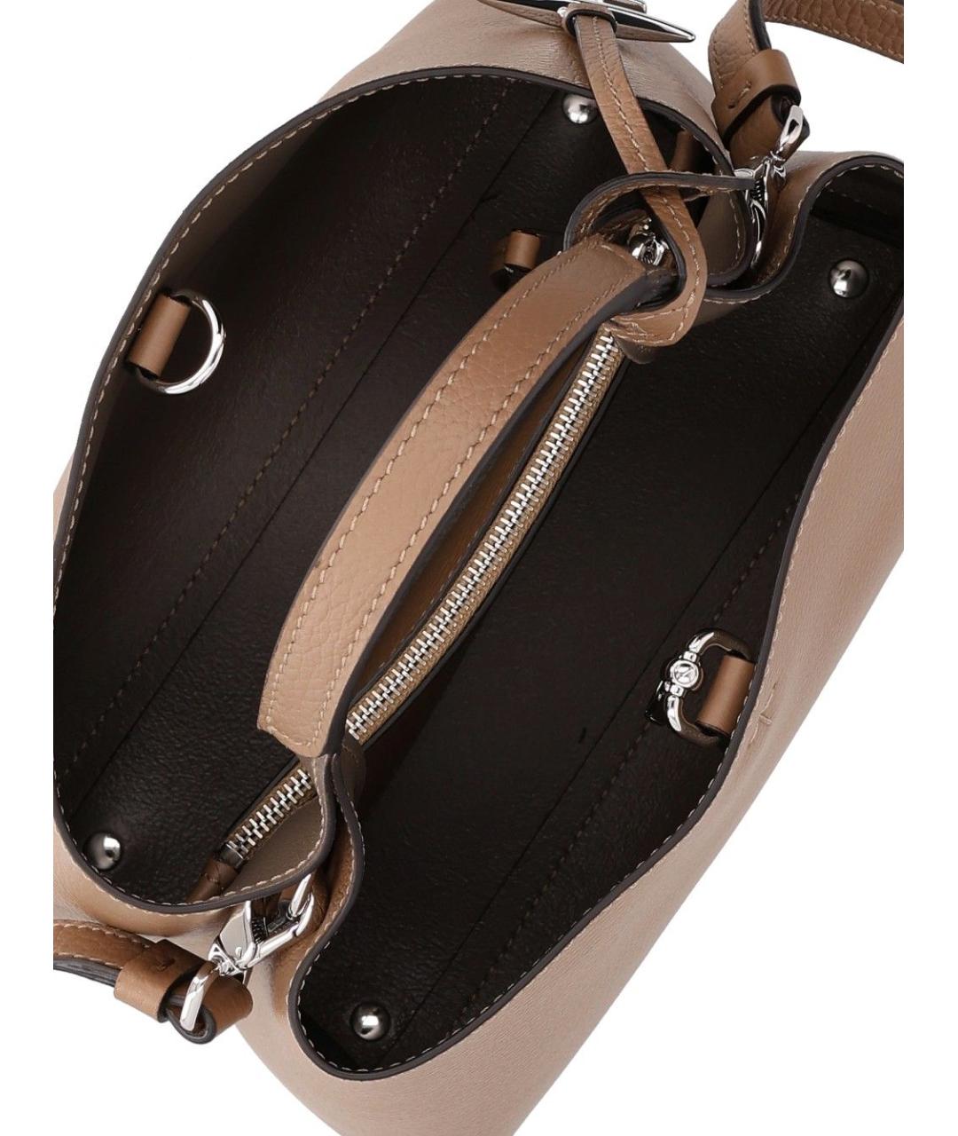 TOD'S Бежевая кожаная сумка тоут, фото 4