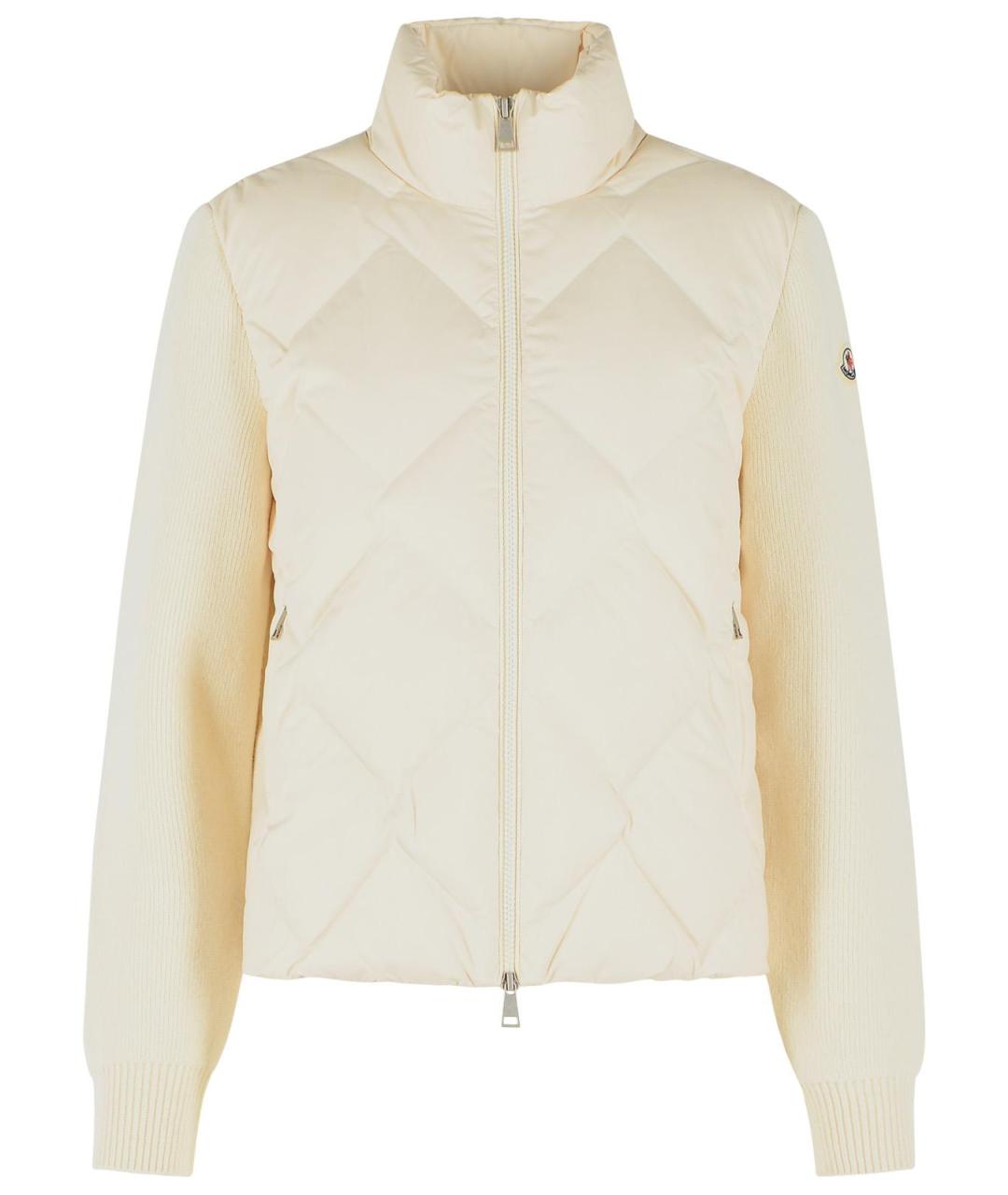 MONCLER Белая полиэстеровая куртка, фото 1