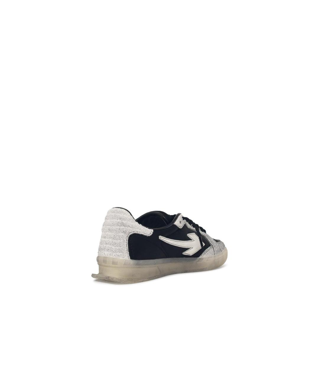 OFF-WHITE Черные кожаные низкие кроссовки / кеды, фото 3