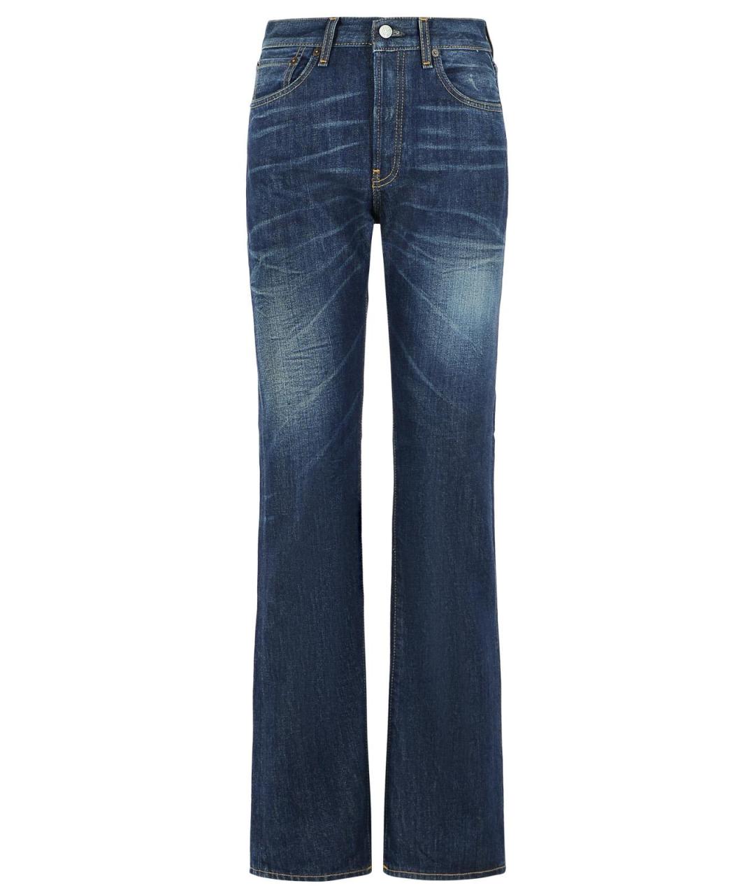 ACNE STUDIOS Синие хлопковые прямые джинсы, фото 1