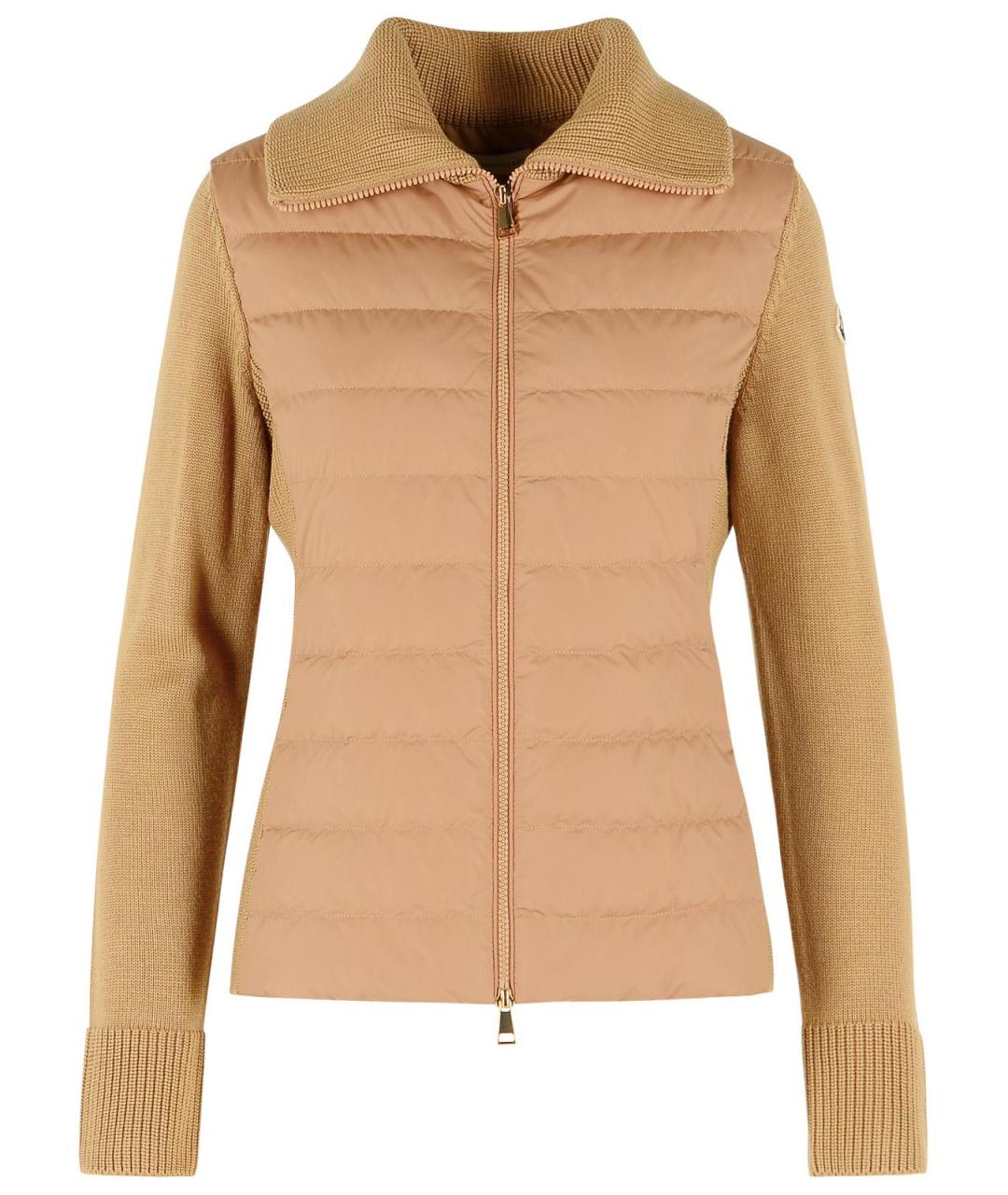 MONCLER Бежевая полиэстеровая куртка, фото 1