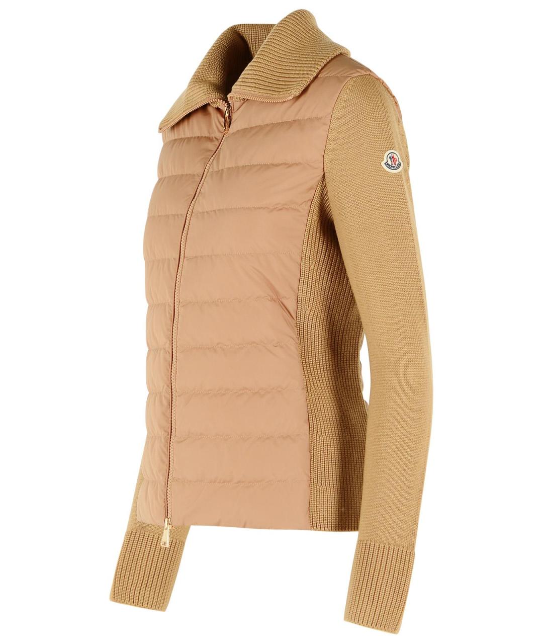MONCLER Бежевая полиэстеровая куртка, фото 2