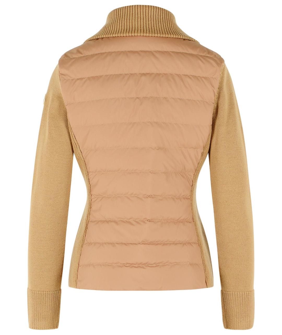 MONCLER Бежевая полиэстеровая куртка, фото 3