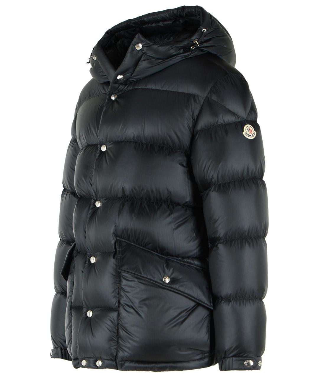 MONCLER Черный полиамидовый пуховик, фото 2