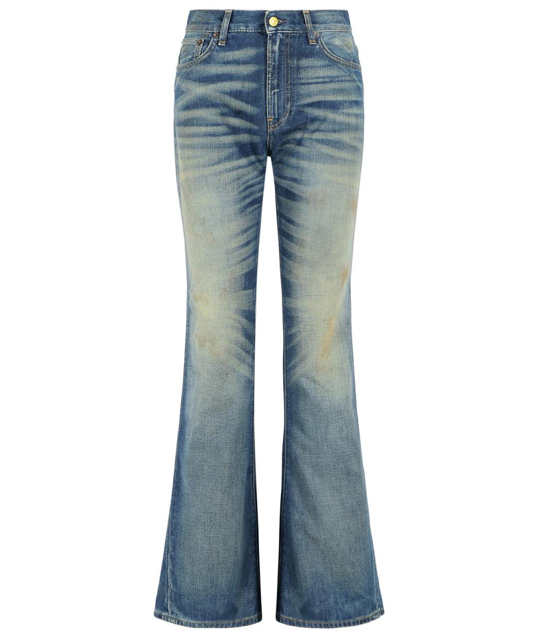 ACNE STUDIOS Синие хлопковые джинсы клеш, фото 1