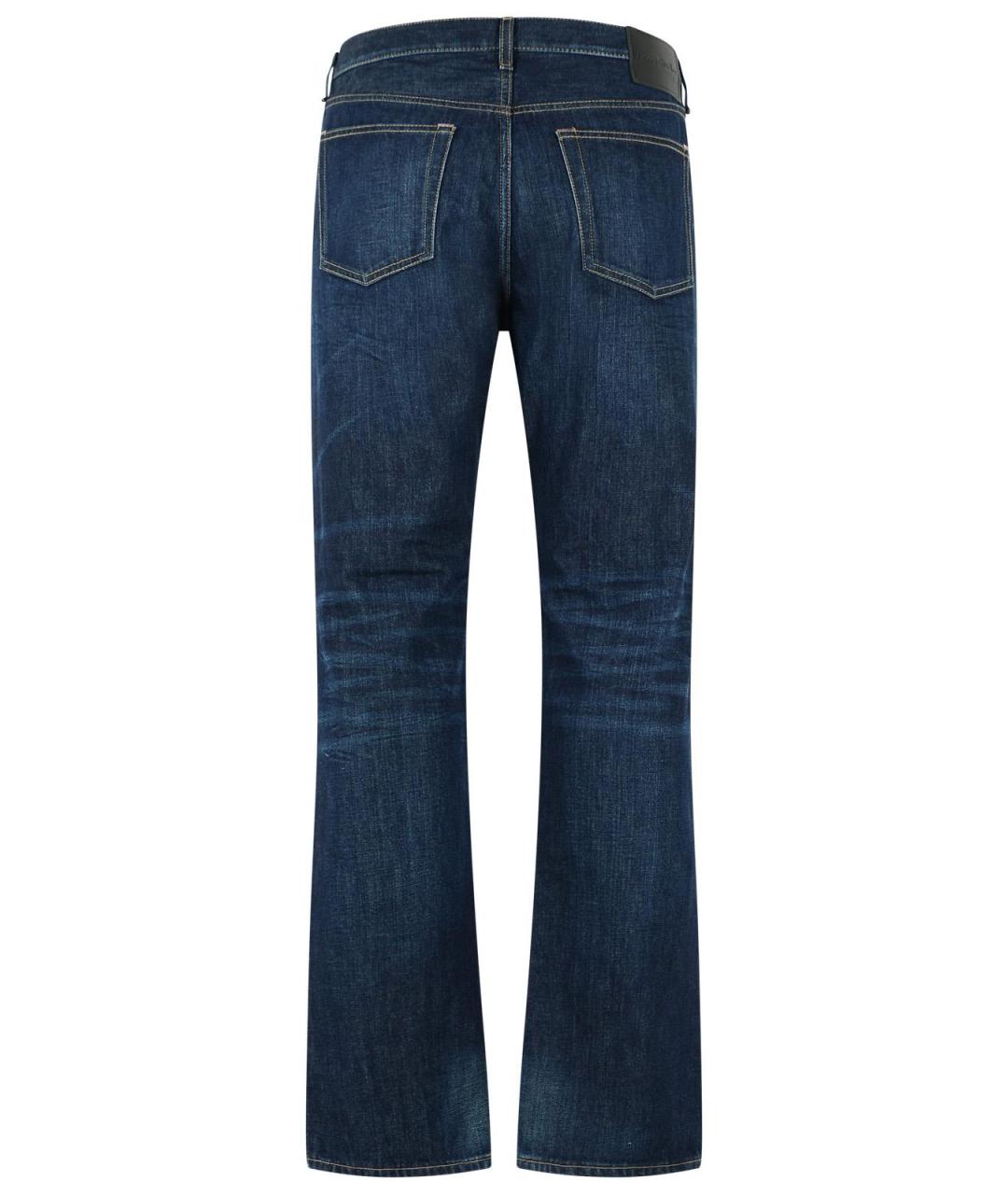 ACNE STUDIOS Синие хлопковые прямые джинсы, фото 3