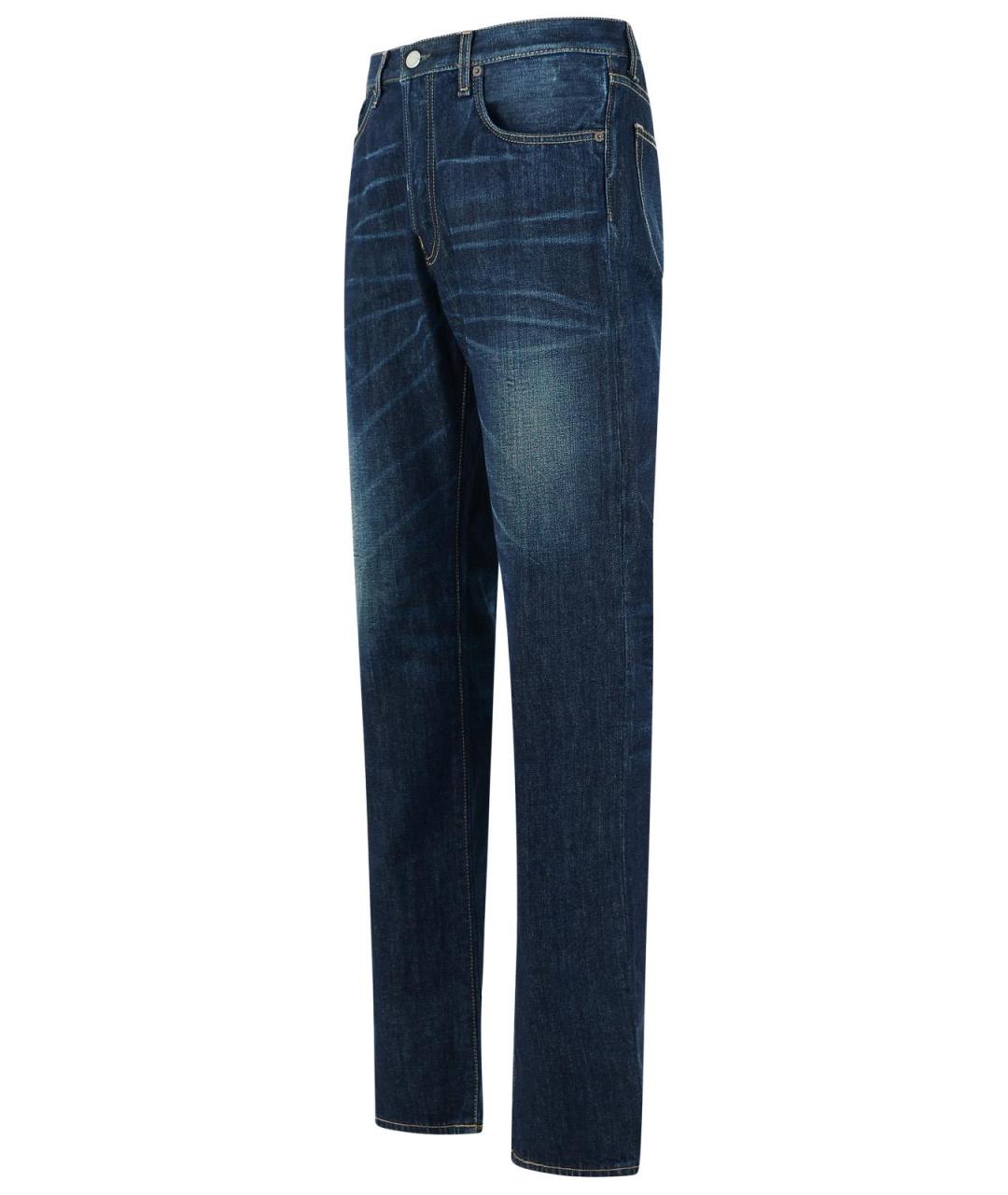 ACNE STUDIOS Синие хлопковые прямые джинсы, фото 2