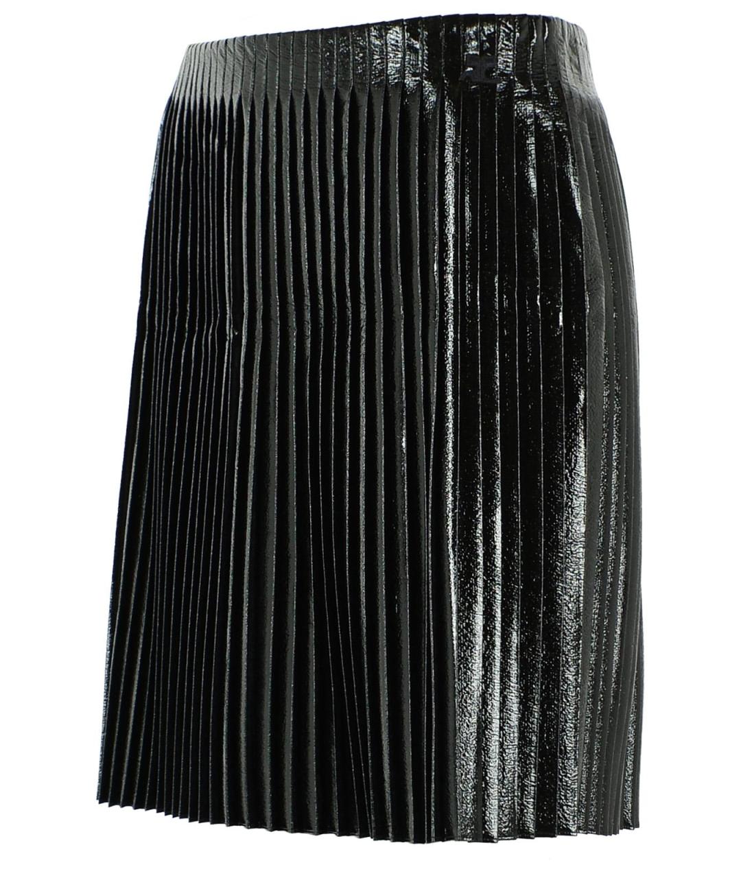 COURREGES Черная вискозная юбка мини, фото 2