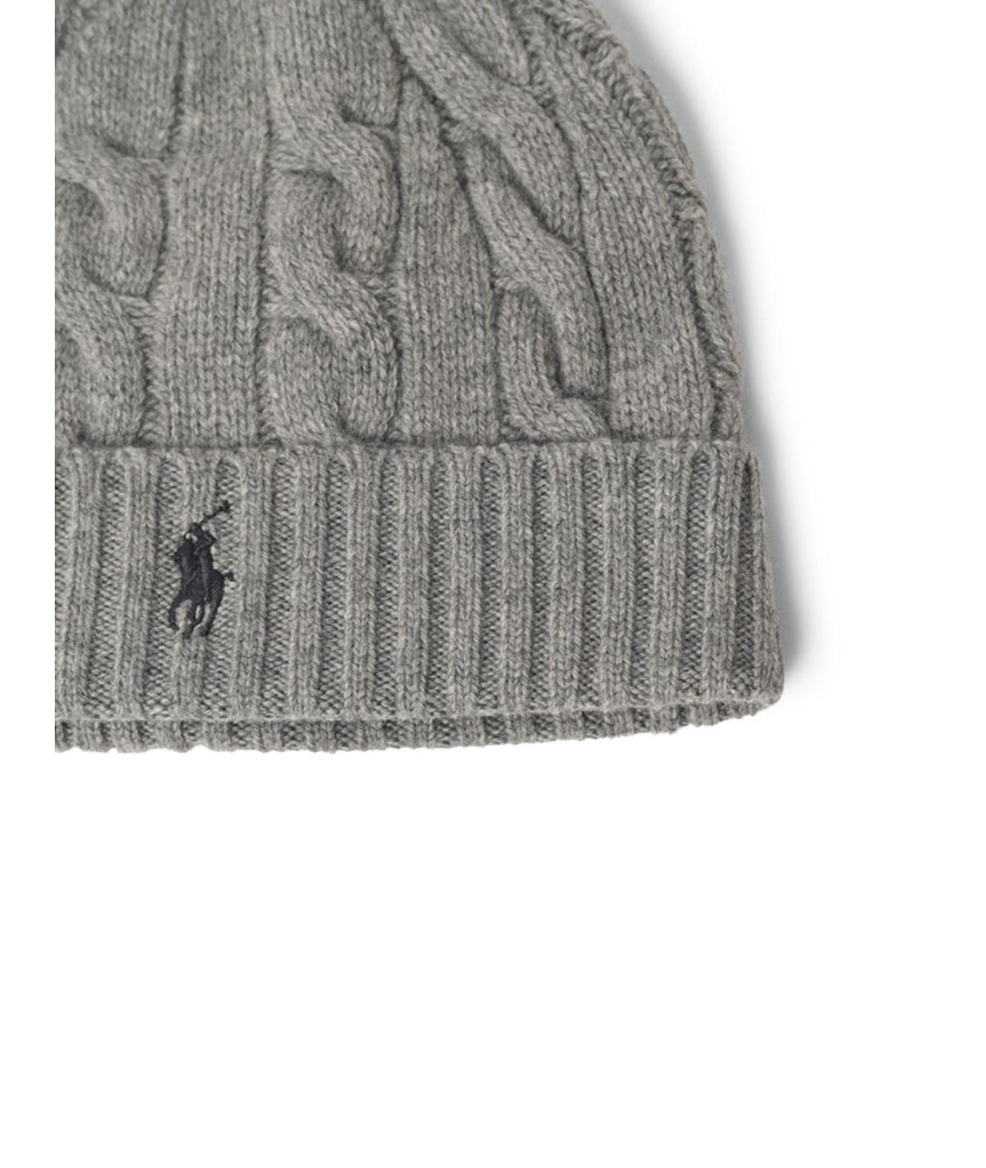 POLO RALPH LAUREN Серая шерстяная шапка, фото 3