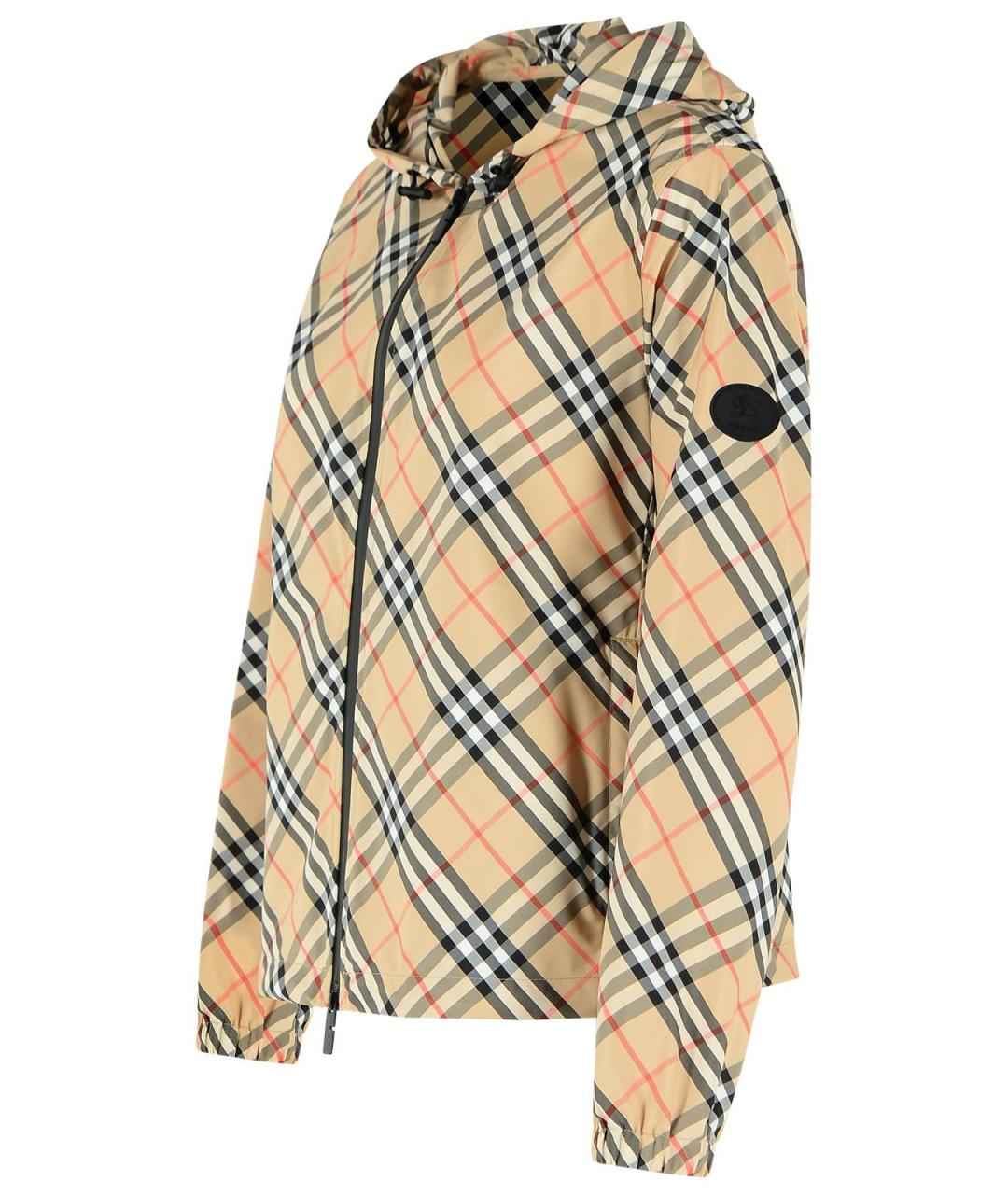 BURBERRY Бежевая полиэстеровая куртка, фото 2