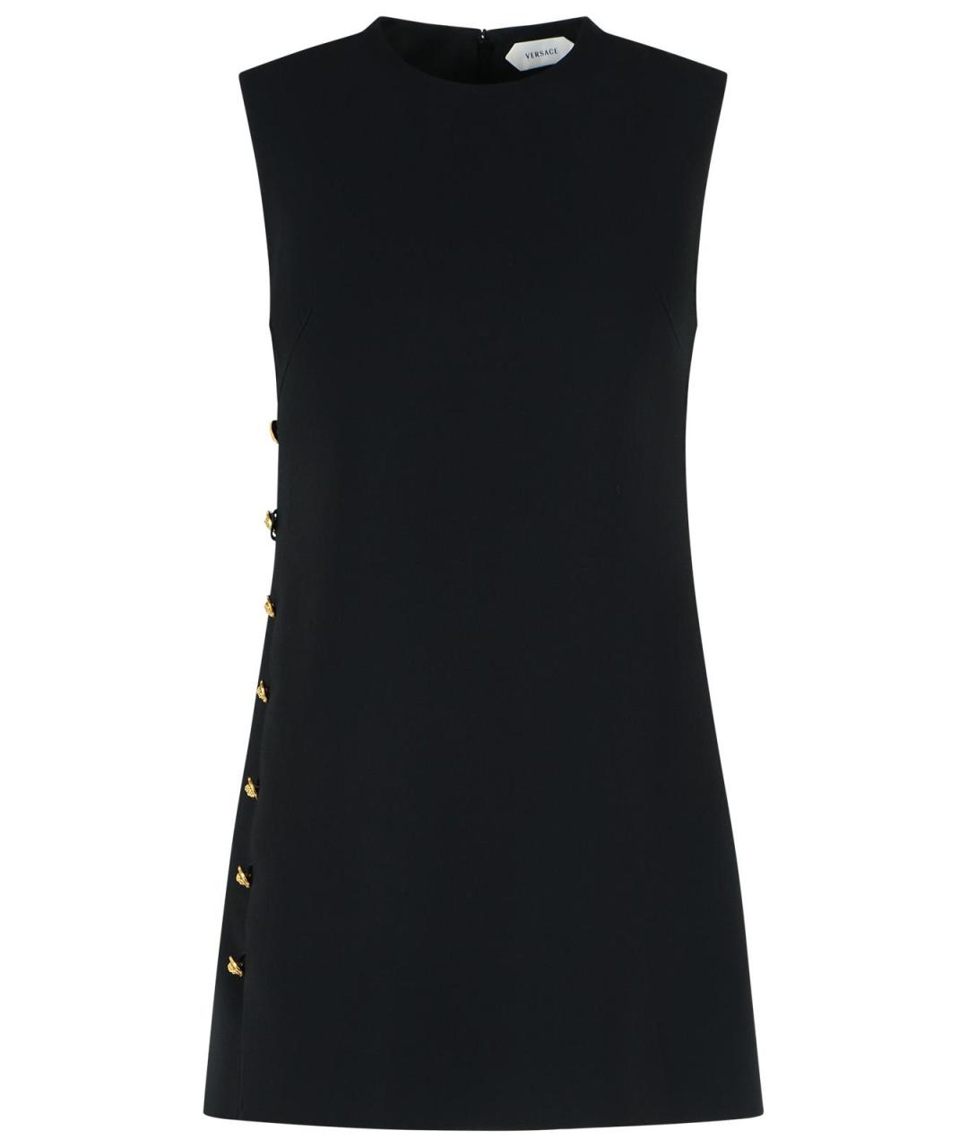 VERSACE Черное вискозное повседневное платье, фото 1