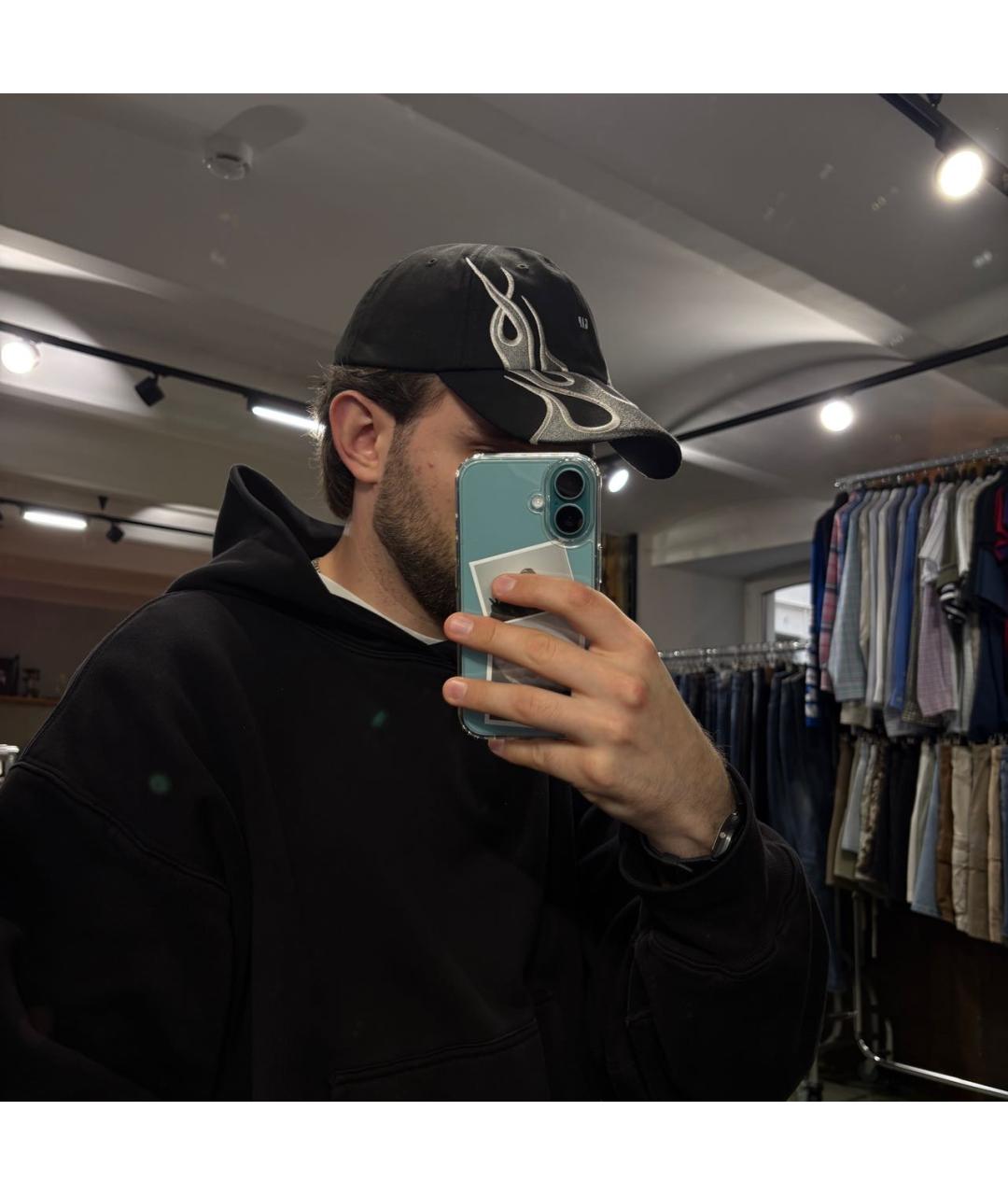 YEEZY Черная хлопковая кепка/бейсболка, фото 2