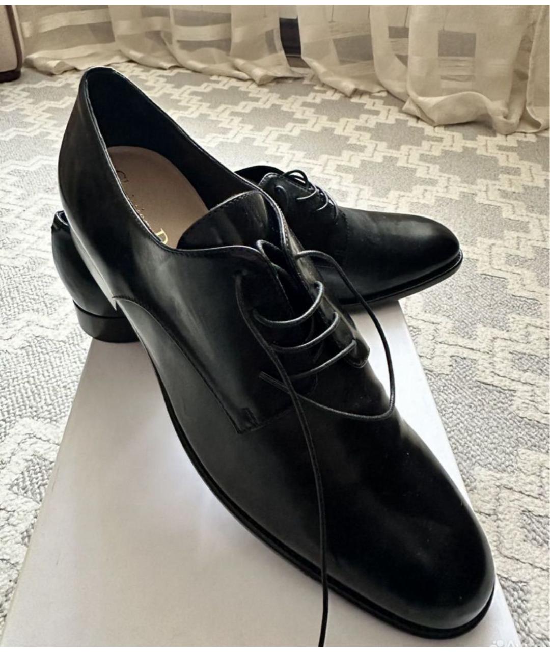 CHRISTIAN DIOR Черные кожаные брогги и оксфорды, фото 5