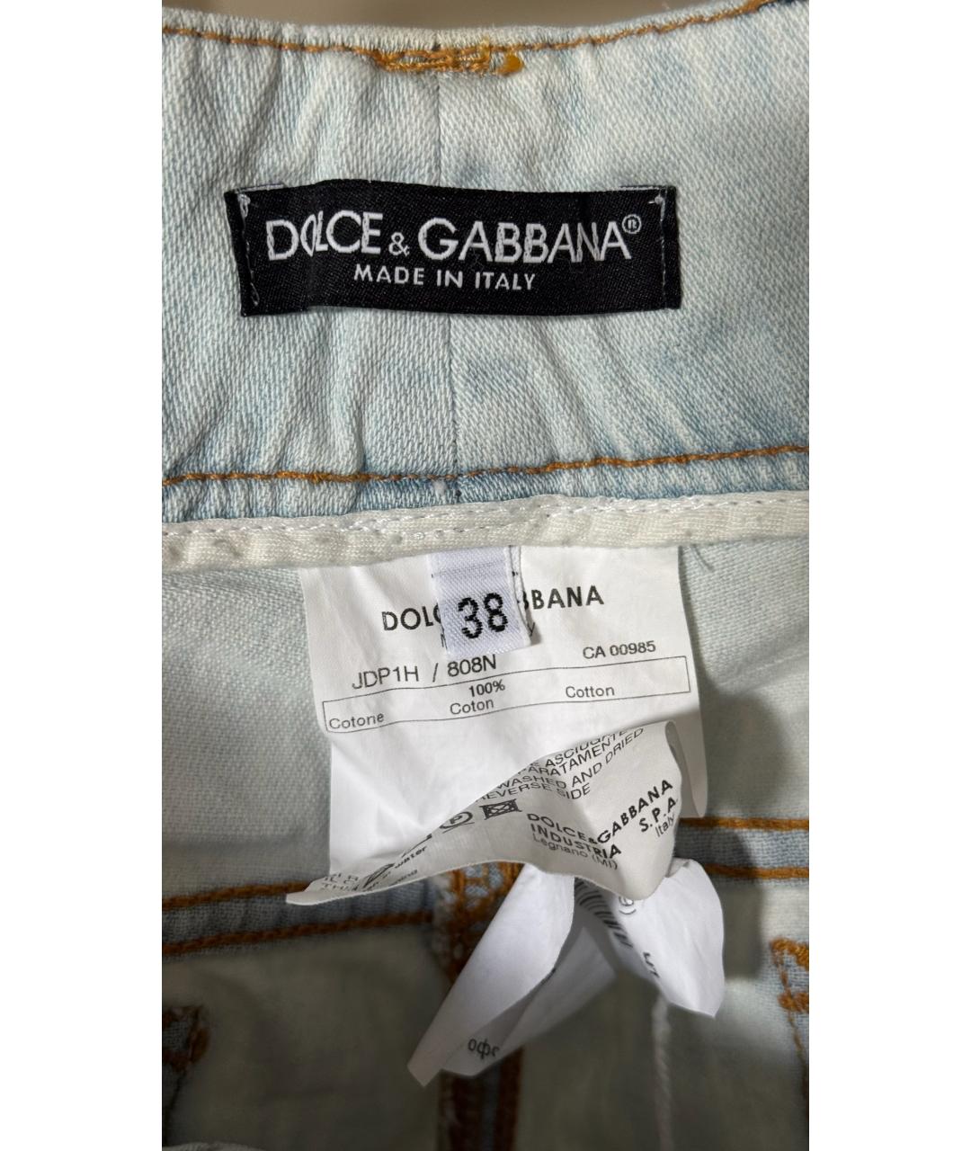 DOLCE&GABBANA Голубые прямые джинсы, фото 6
