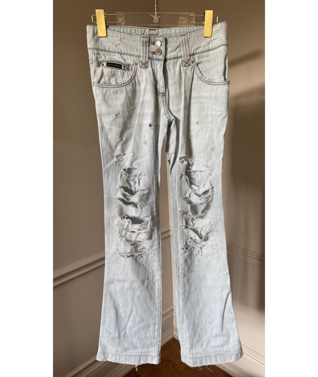 DOLCE&GABBANA Голубые прямые джинсы, фото 7