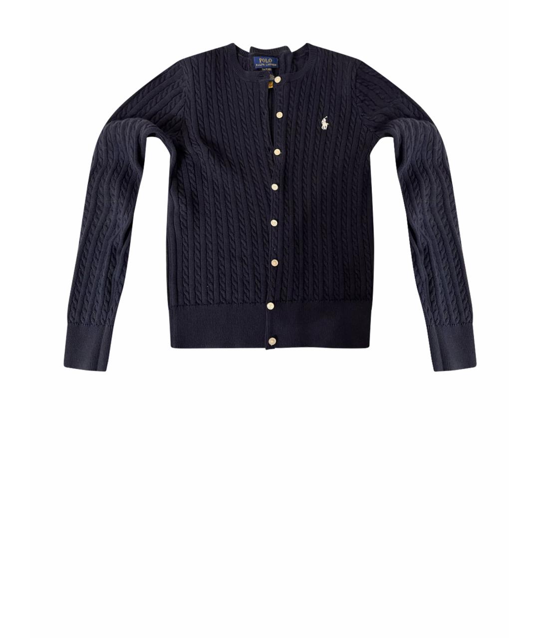 POLO RALPH LAUREN Темно-синий хлопковый кардиган, фото 1