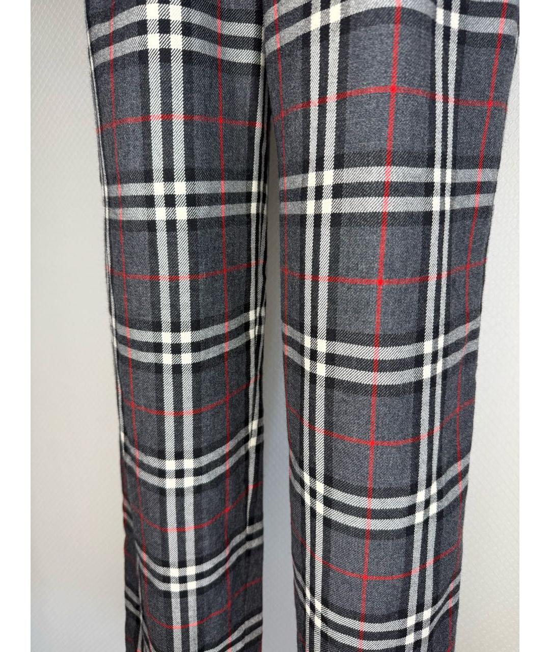BURBERRY Мульти шерстяные брюки узкие, фото 8