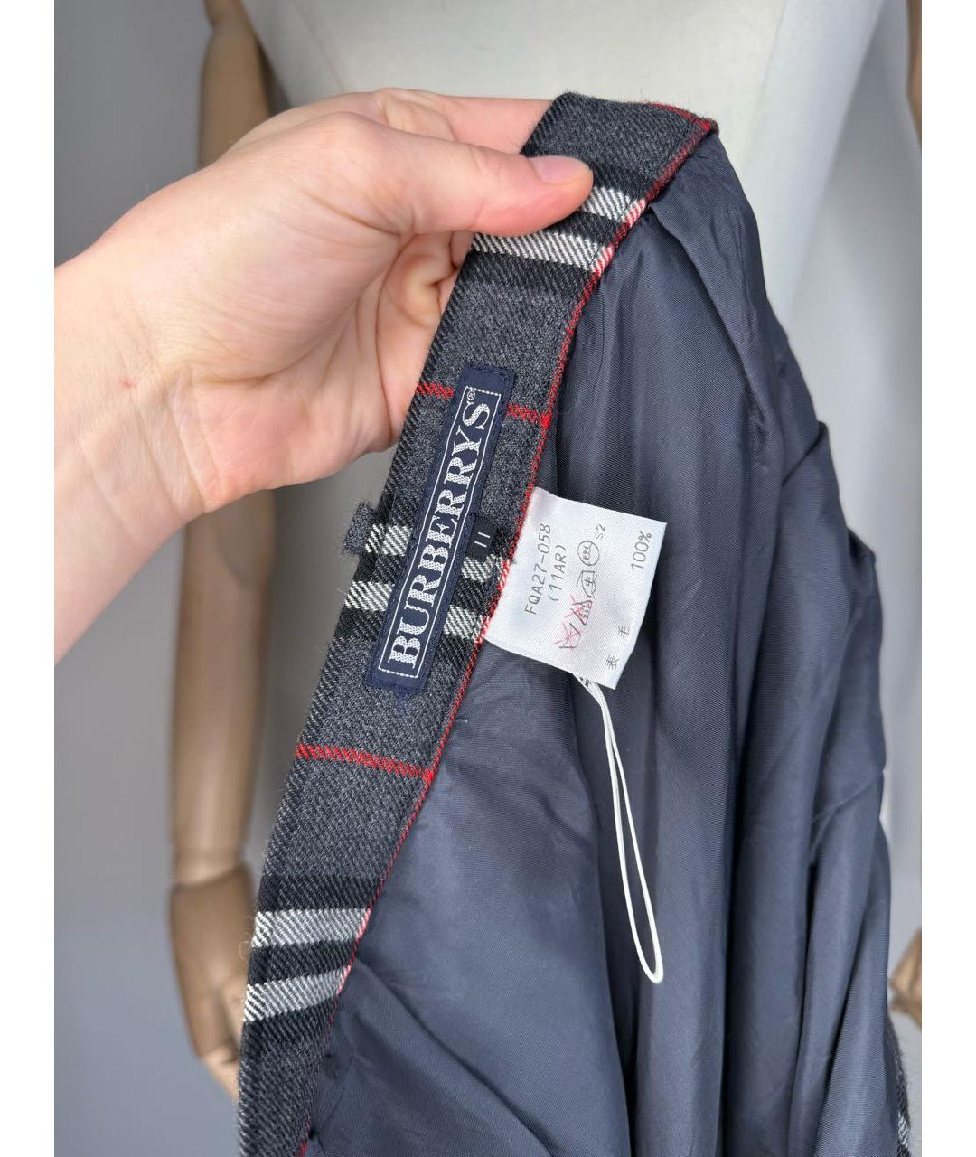 BURBERRY Мульти шерстяные брюки узкие, фото 6