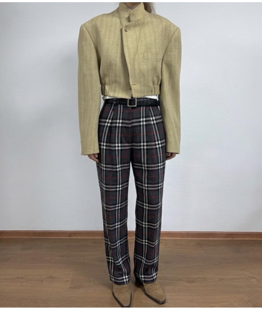 BURBERRY Мульти шерстяные брюки узкие, фото 2