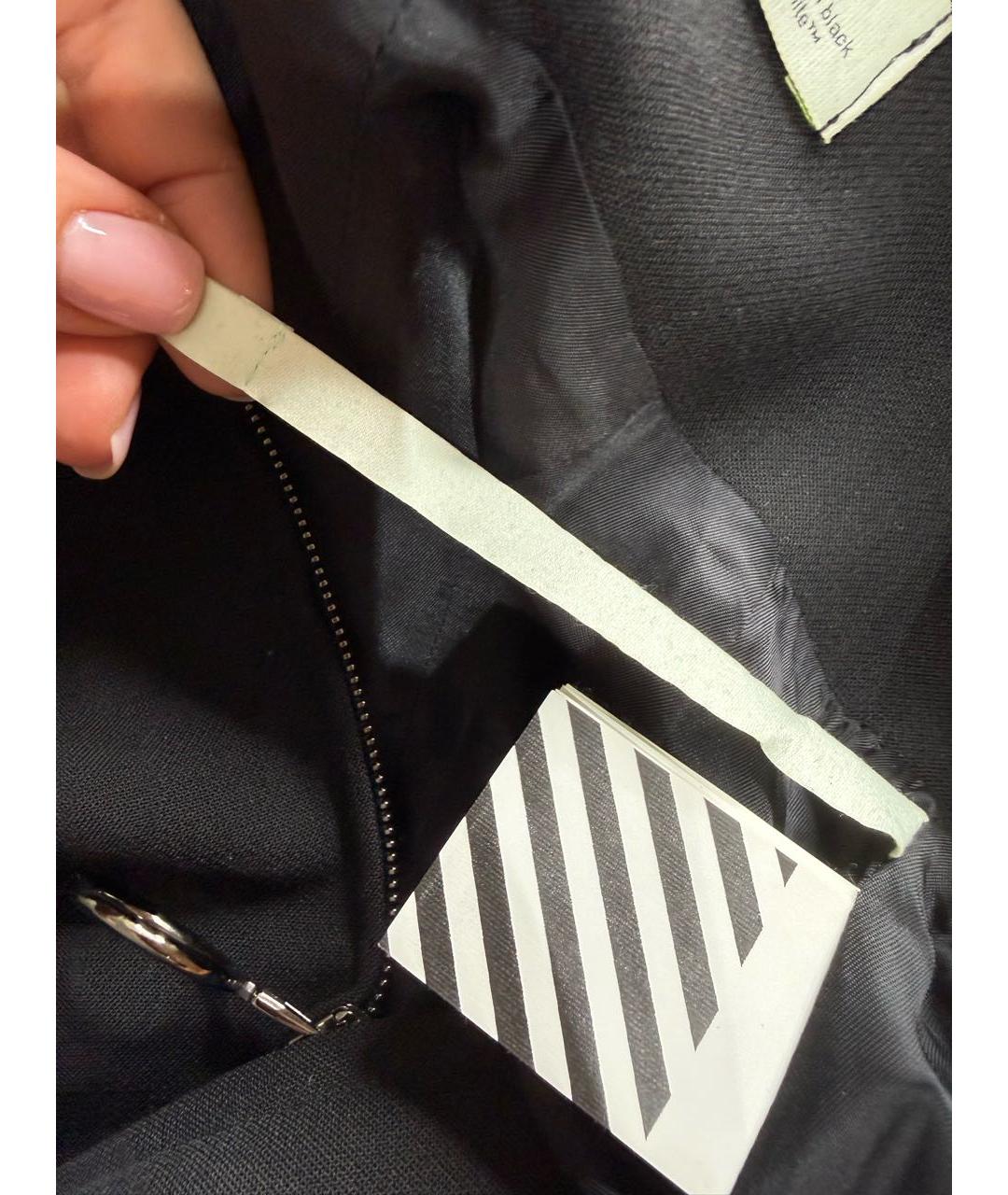 OFF-WHITE Черная шерстяная юбка мини, фото 7