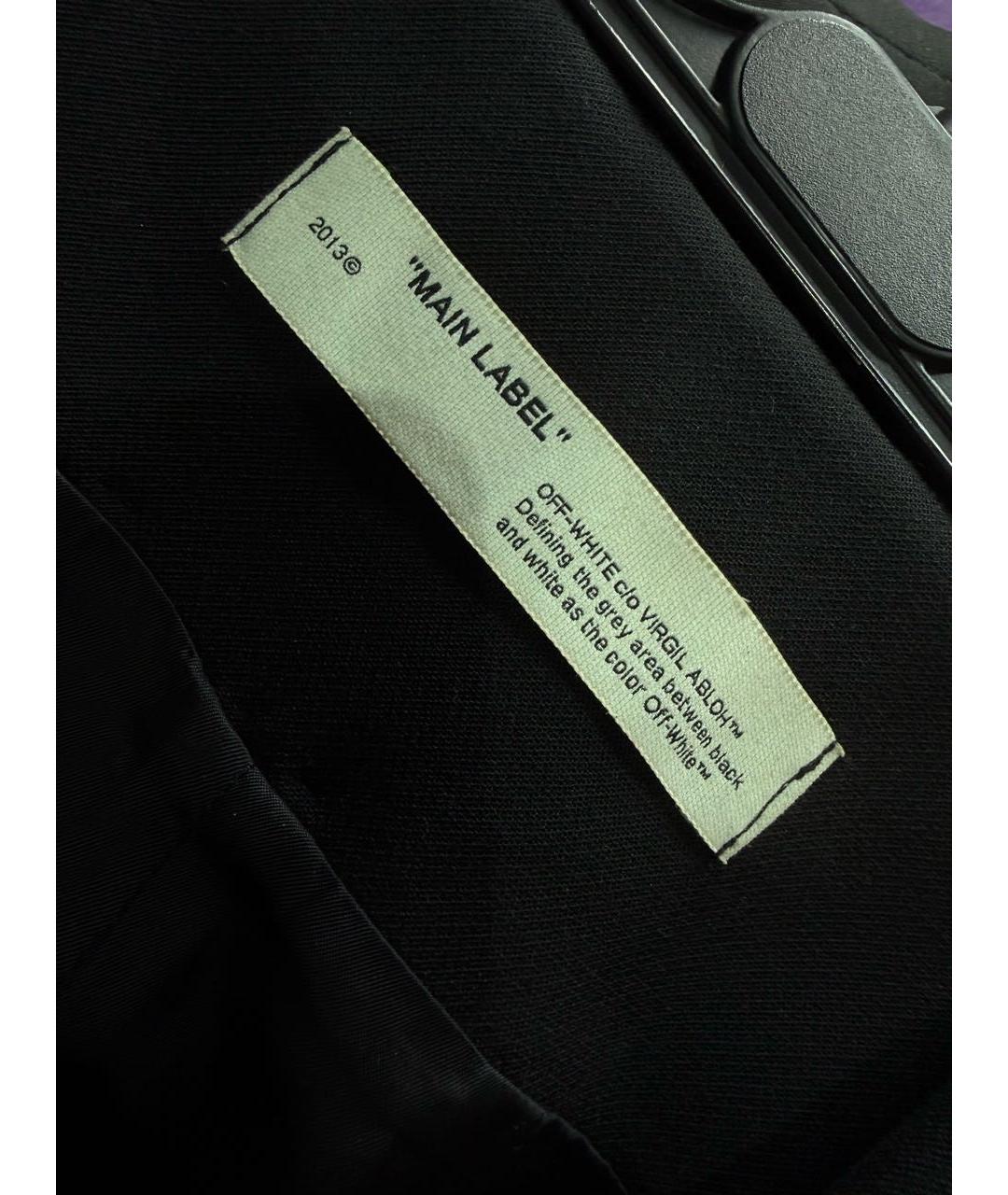 OFF-WHITE Черная шерстяная юбка мини, фото 6