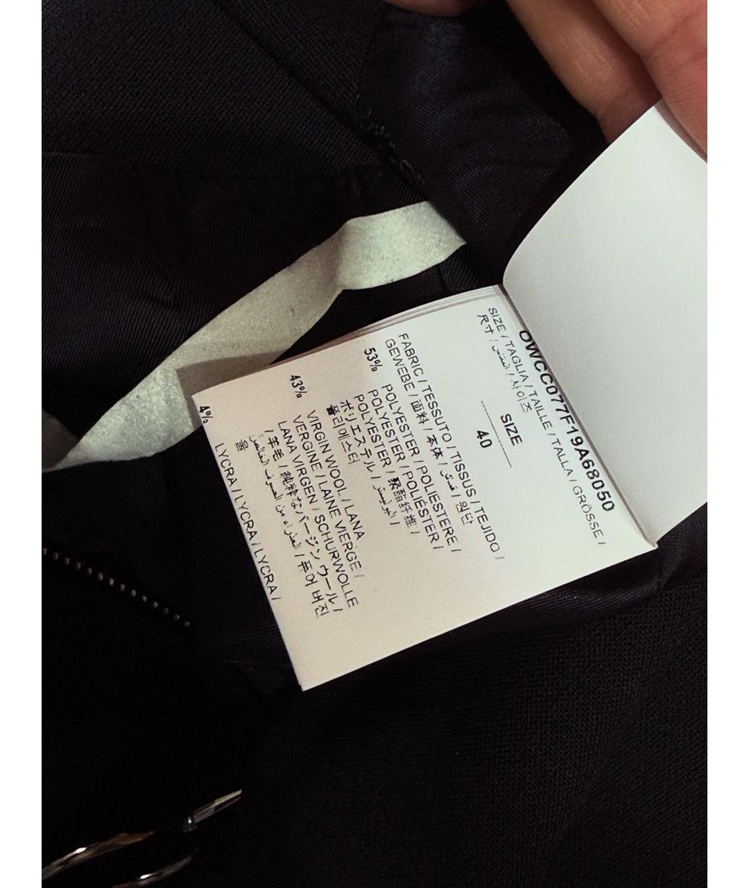 OFF-WHITE Черная шерстяная юбка мини, фото 4