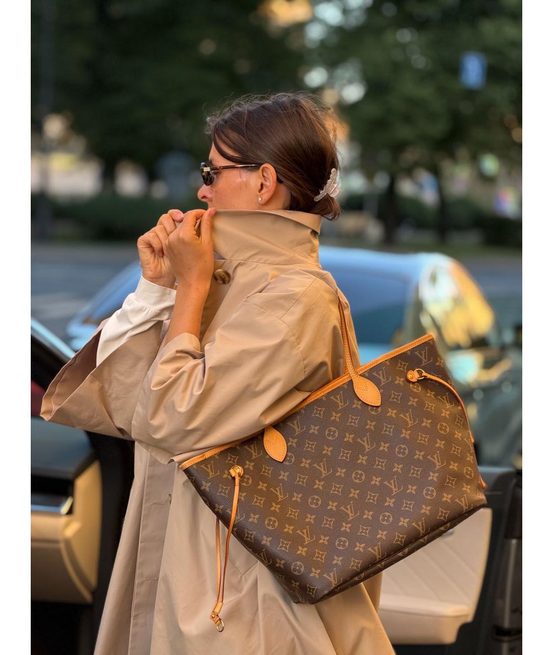 LOUIS VUITTON Коричневая сумка тоут из канвы, фото 2