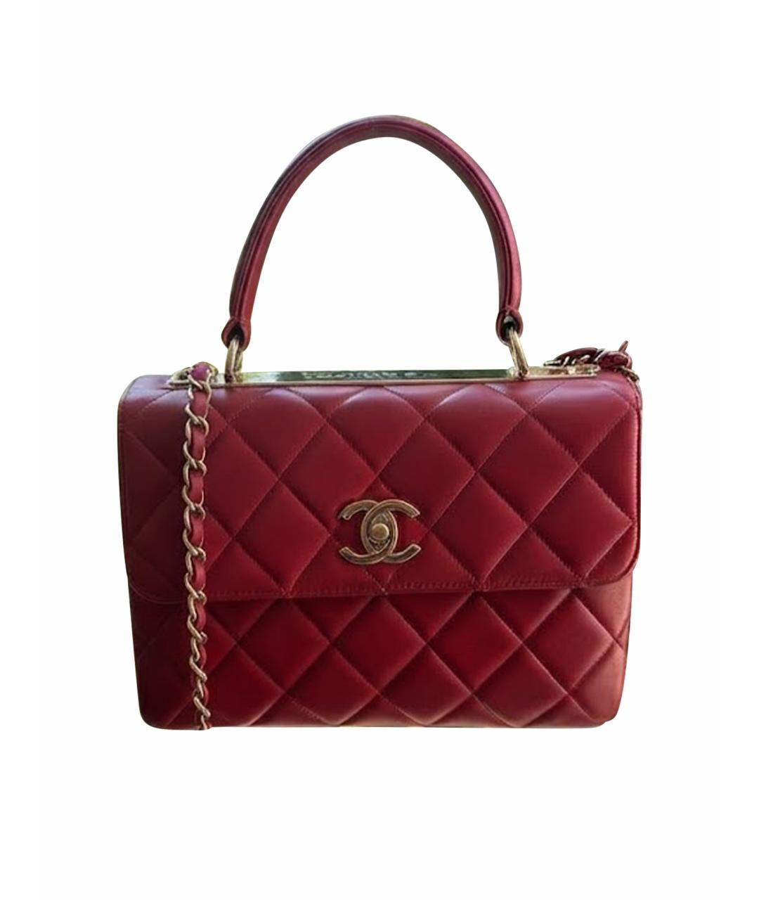 CHANEL Бордовая кожаная сумка через плечо, фото 1