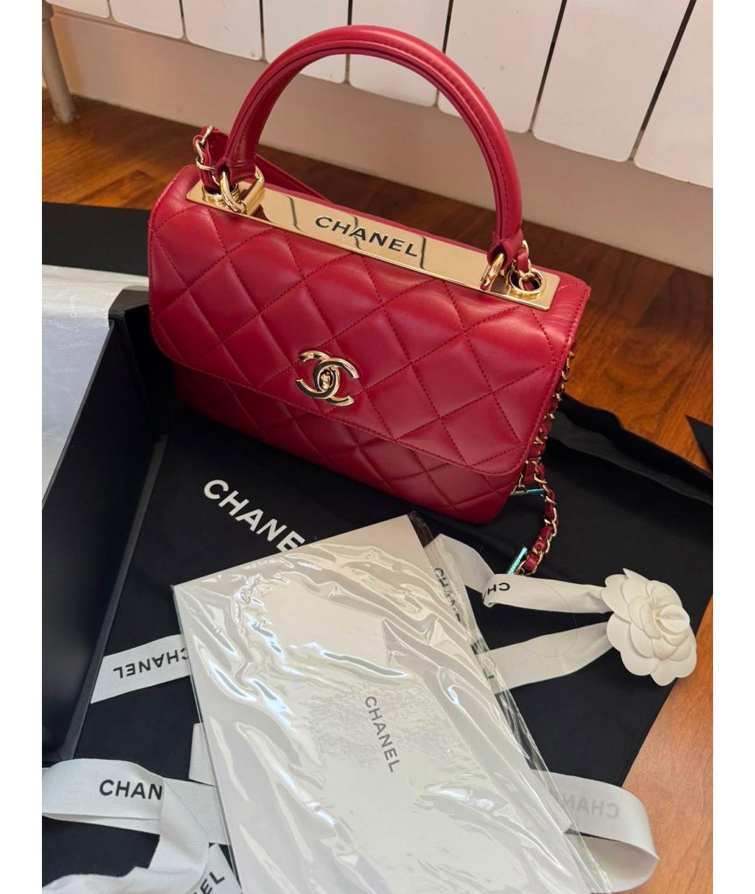 CHANEL Бордовая кожаная сумка через плечо, фото 5