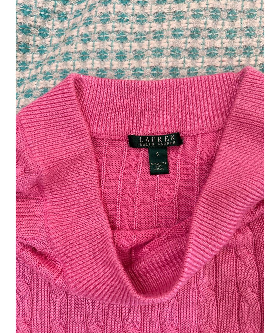 RALPH LAUREN Розовый хлопковый джемпер / свитер, фото 2