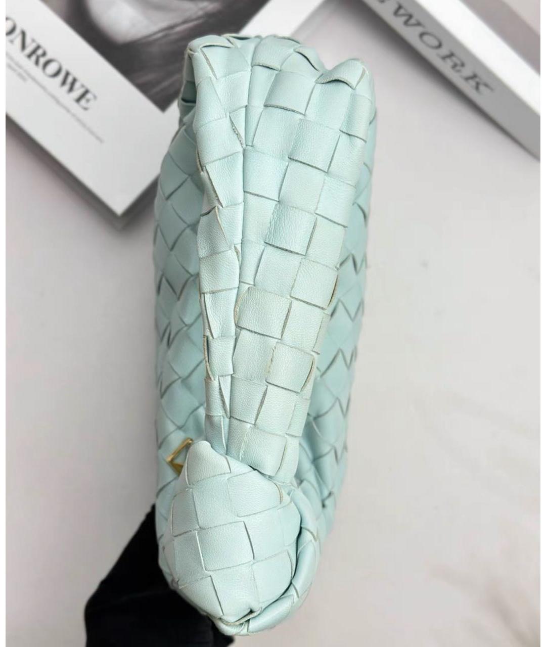 BOTTEGA VENETA Голубая кожаная сумка с короткими ручками, фото 4