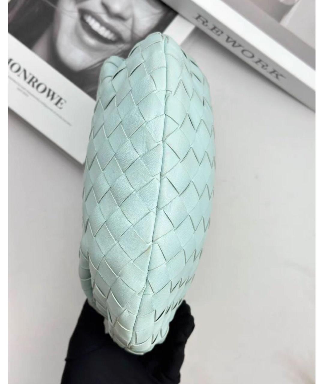 BOTTEGA VENETA Голубая кожаная сумка с короткими ручками, фото 3