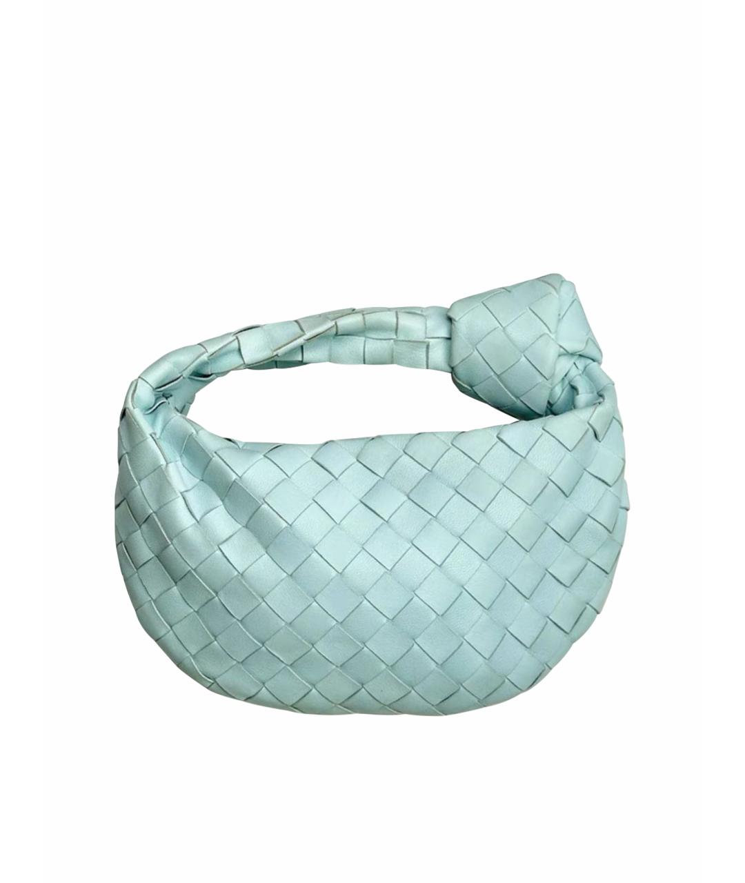 BOTTEGA VENETA Голубая кожаная сумка с короткими ручками, фото 1