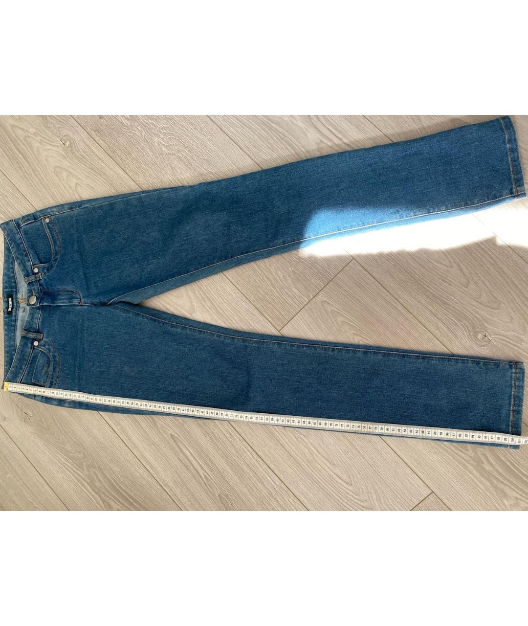 BIKKEMBERGS Синие хлопко-эластановые прямые джинсы, фото 2