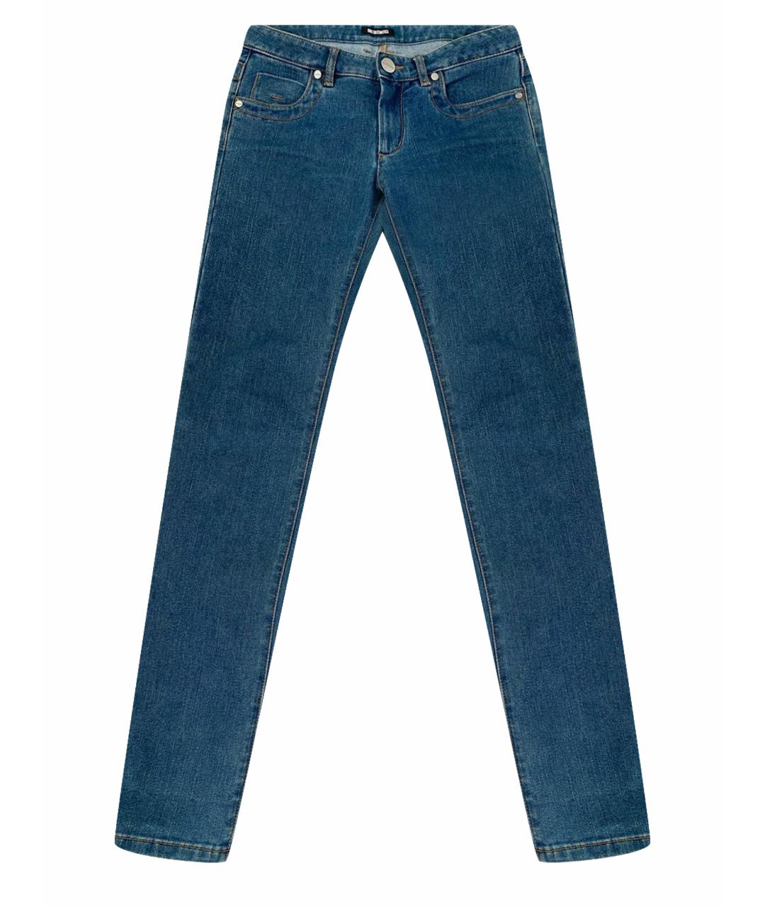 BIKKEMBERGS Синие хлопко-эластановые прямые джинсы, фото 1