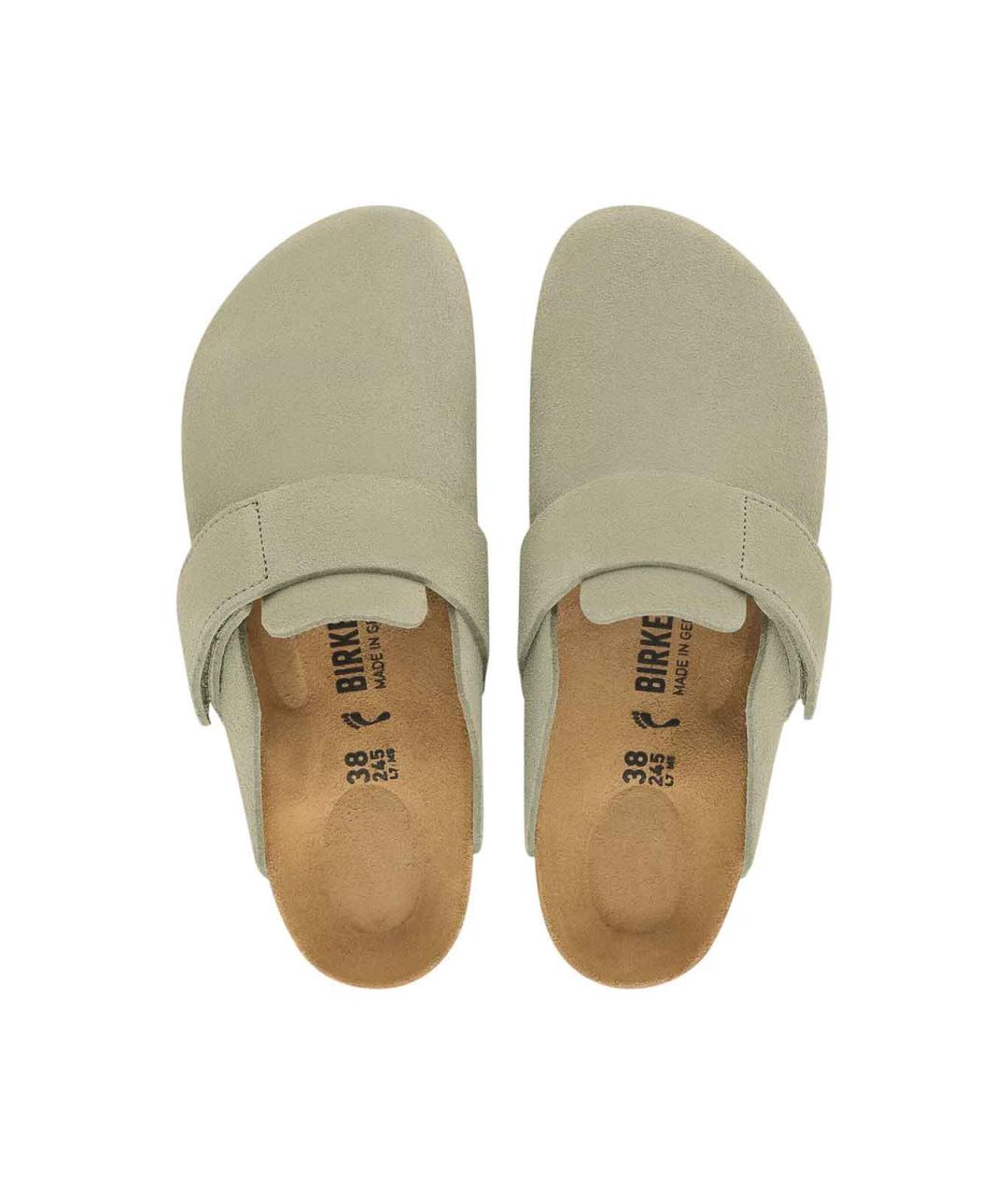 BIRKENSTOCK Зеленые замшевые мюли, фото 4