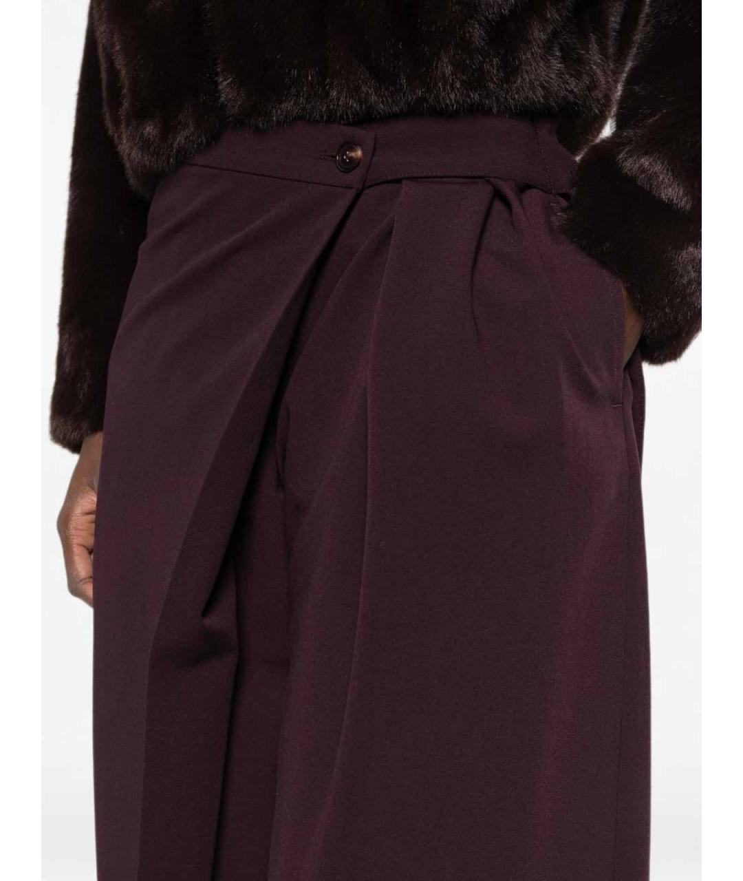 PINKO Фиолетовые полиэстеровые брюки широкие, фото 4