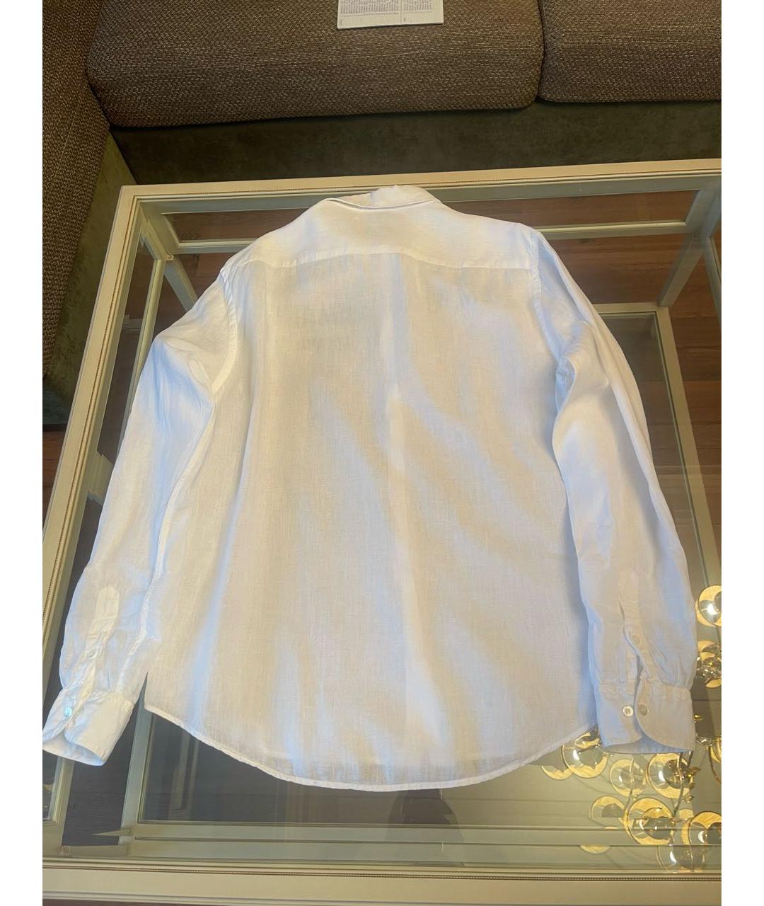 EMPORIO ARMANI Белая хлопковая кэжуал рубашка, фото 3