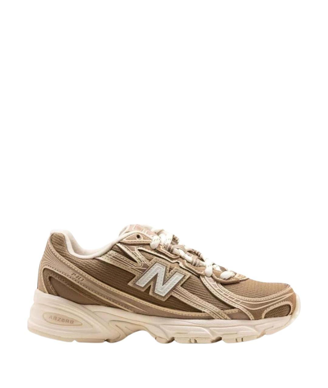 NEW BALANCE Коричневые кожаные кроссовки, фото 1