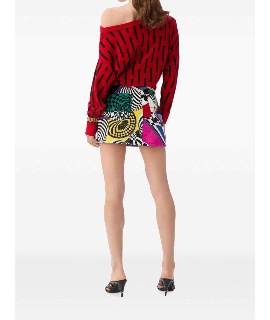 VERSACE Мульти юбка мини, фото 3