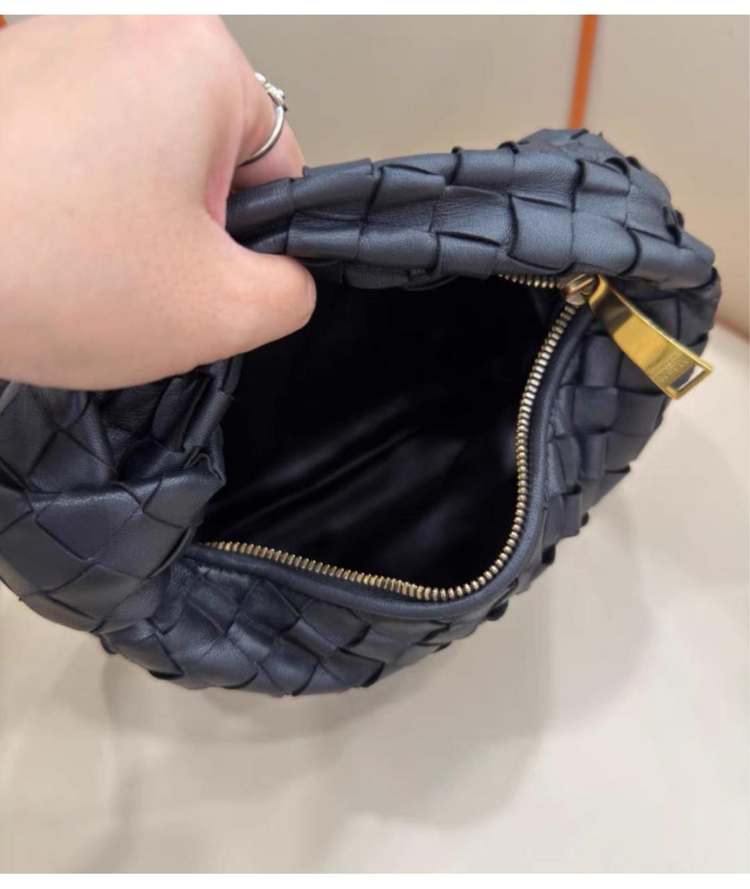 BOTTEGA VENETA Черная кожаная сумка с короткими ручками, фото 5