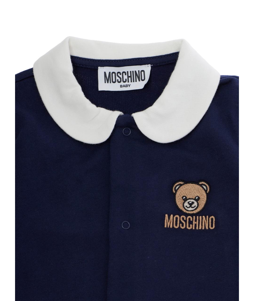 MOSCHINO Синий хлопковый комбинезон, фото 3
