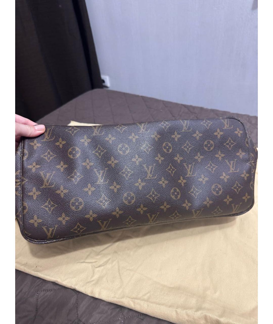 LOUIS VUITTON Коричневая кожаная сумка тоут, фото 3