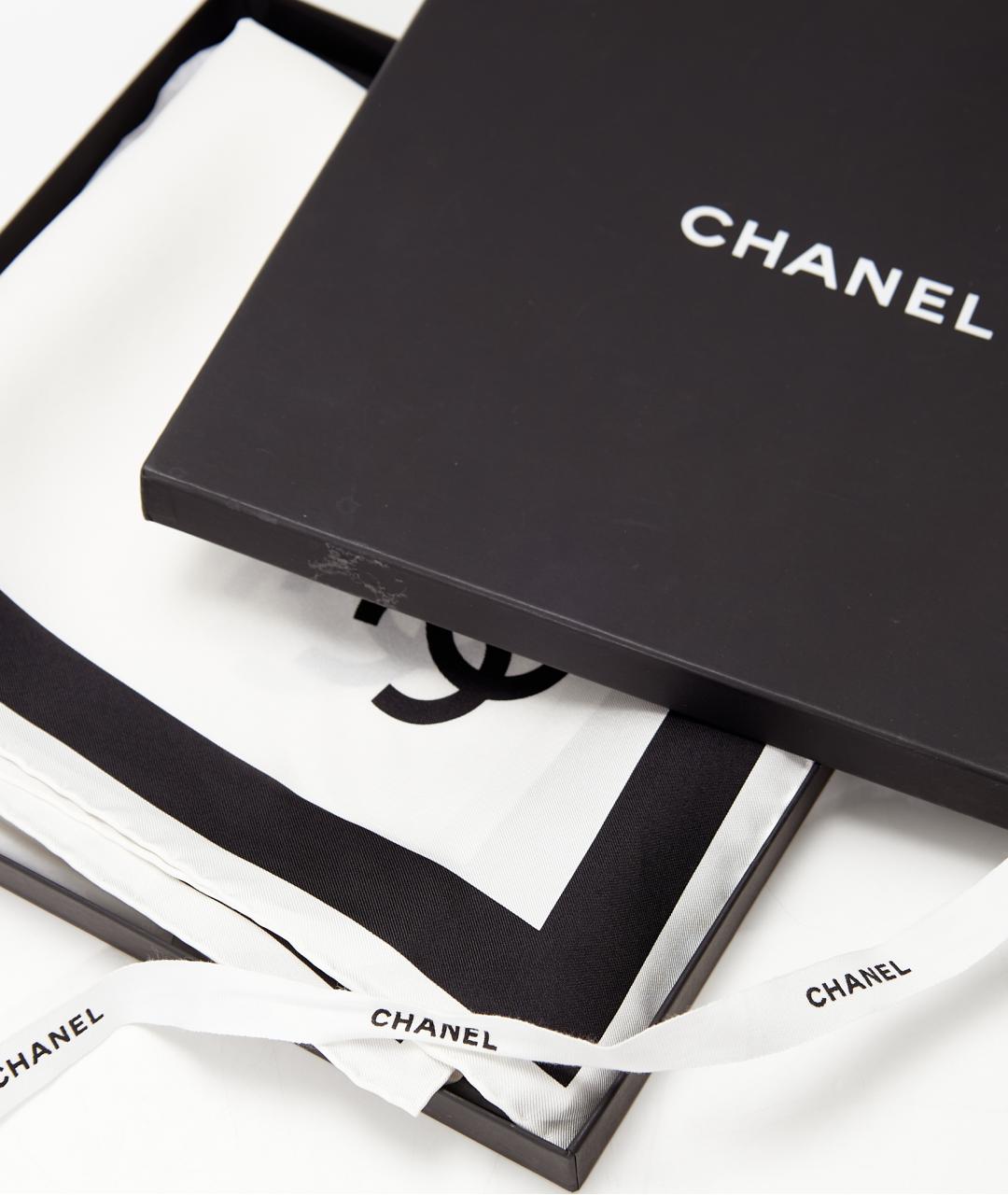 CHANEL Белый шелковый платок, фото 4